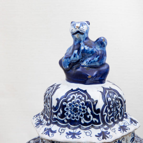 Pair of Blue and White Urns