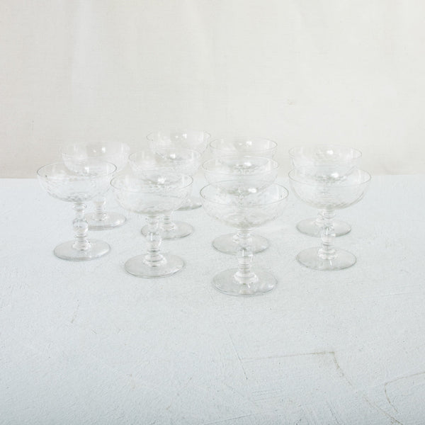 Set of Ten Crystal Coupes