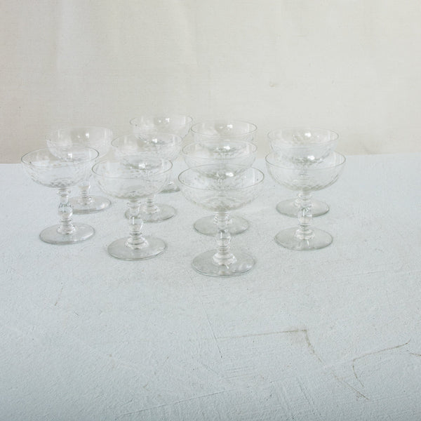 Set of Ten Crystal Coupes