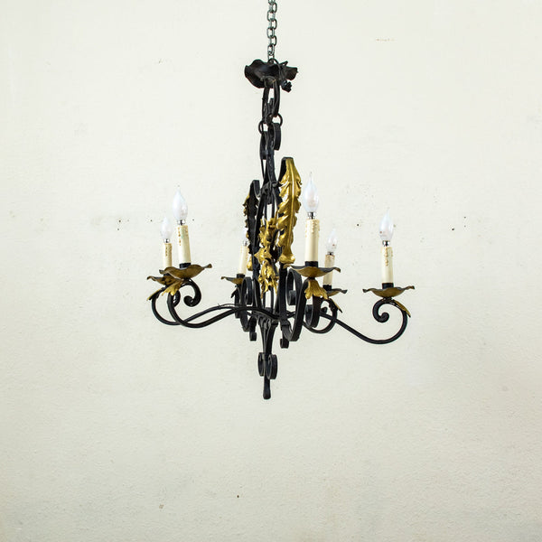 Iron and Gilded Chandelier