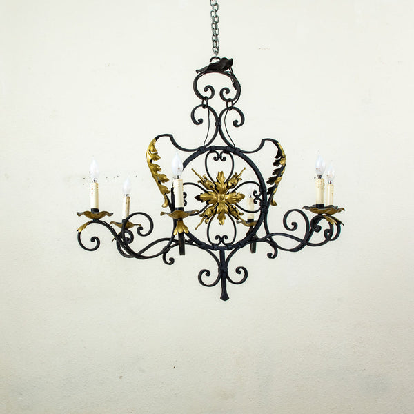 Iron and Gilded Chandelier