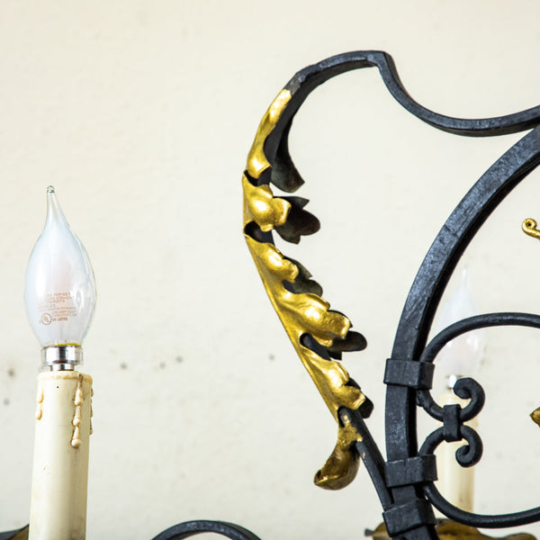 Iron and Gilded Chandelier