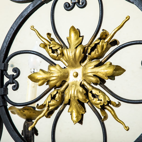 Iron and Gilded Chandelier
