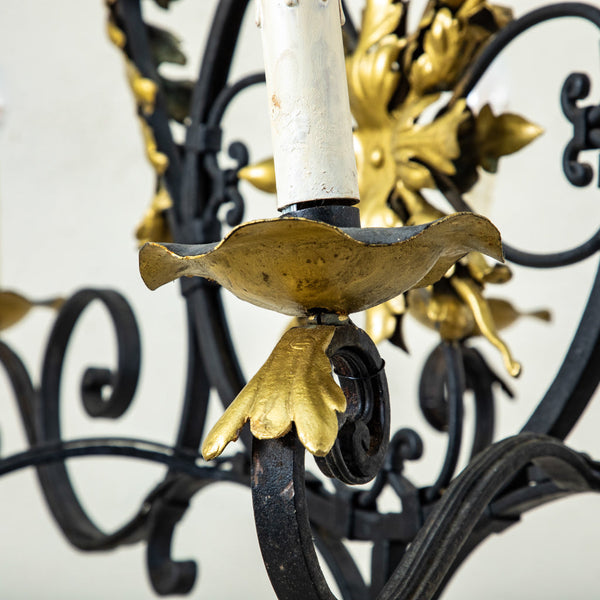 Iron and Gilded Chandelier