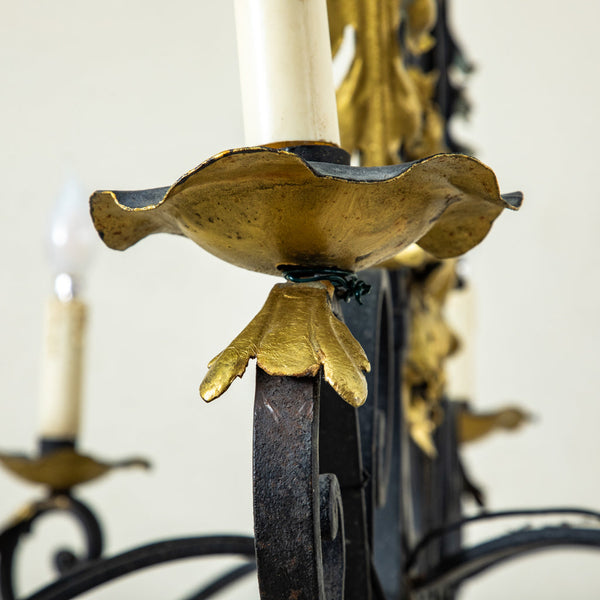 Iron and Gilded Chandelier