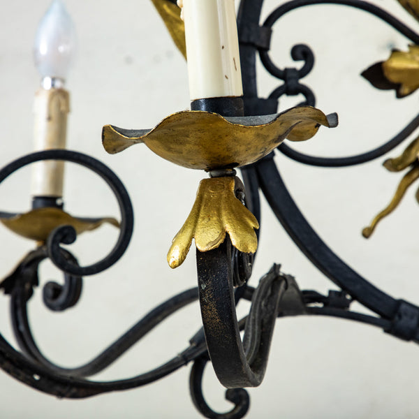 Iron and Gilded Chandelier