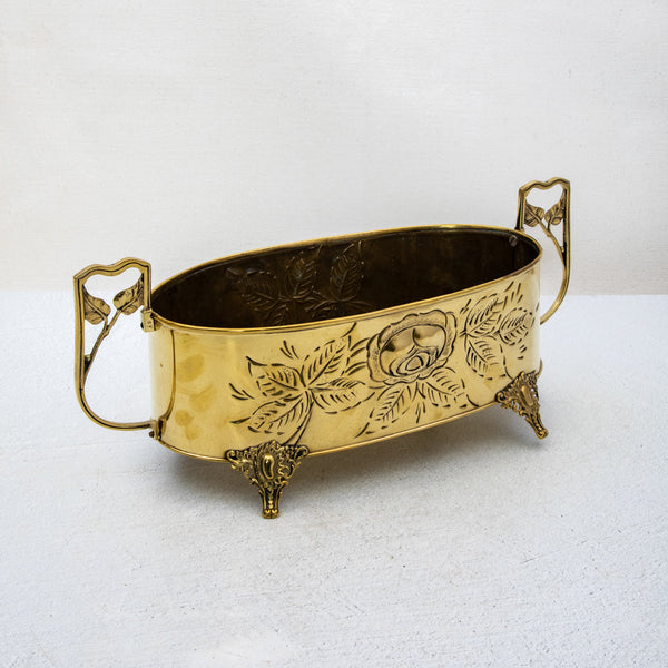 Art Deco Brass Cachepot