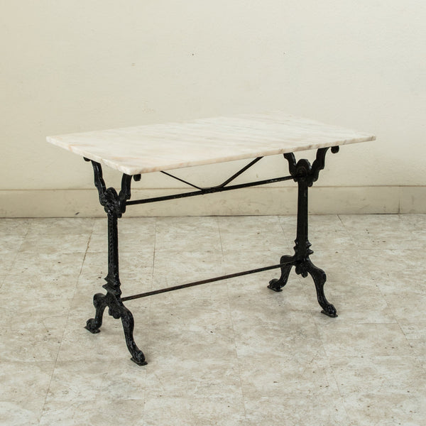 Iron and Marble Bistro Table