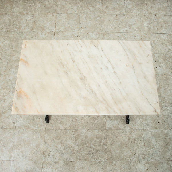 Iron and Marble Bistro Table