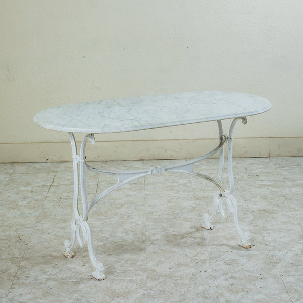 Iron and Marble Bistro Table