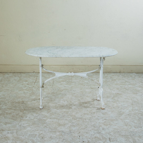 Iron and Marble Bistro Table
