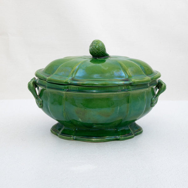 Green Faience Soup Tureen