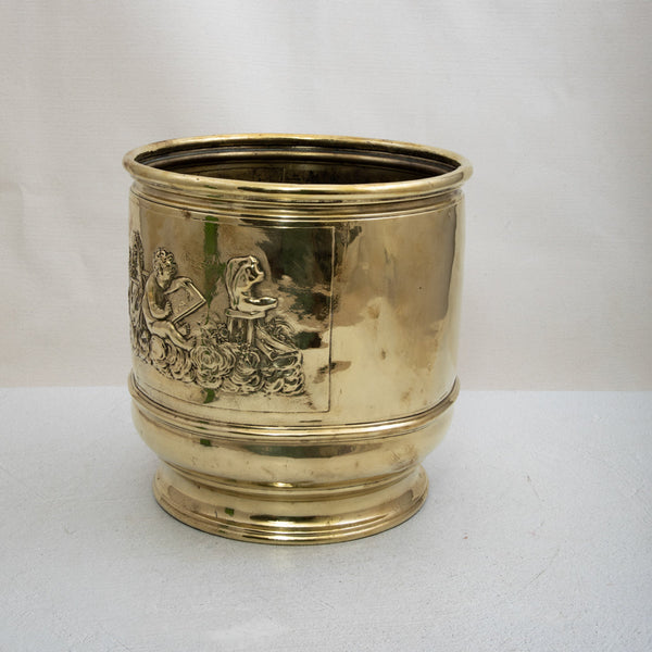 Brass Repousse Cachepot