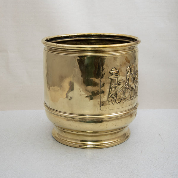 Brass Repousse Cachepot