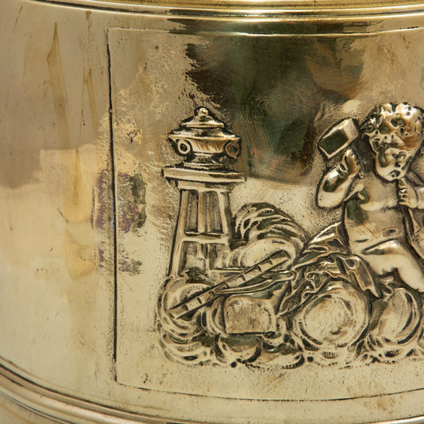 Brass Repousse Cachepot