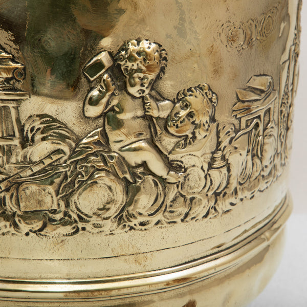 Brass Repousse Cachepot