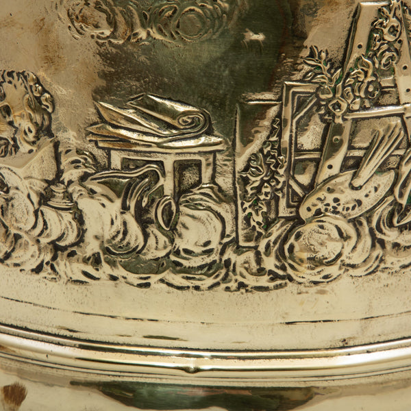 Brass Repousse Cachepot