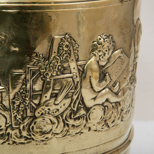 Brass Repousse Cachepot