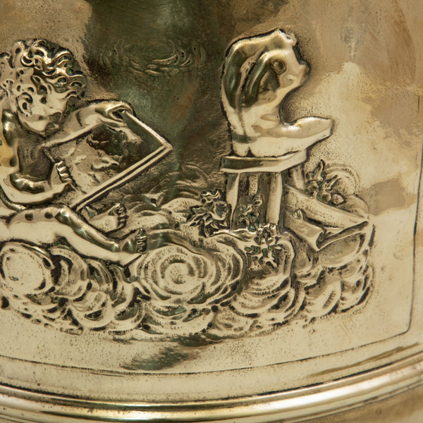Brass Repousse Cachepot
