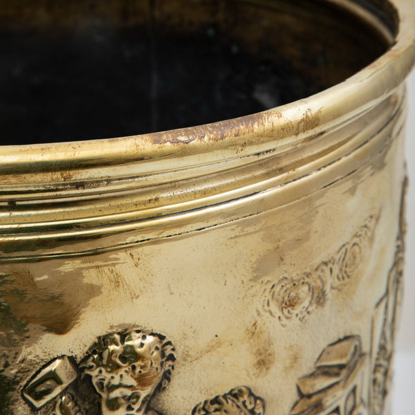 Brass Repousse Cachepot