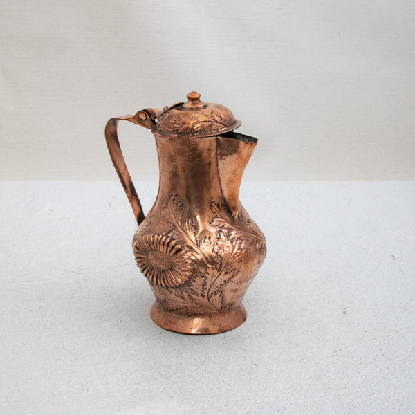 Copper Repousse Pitcher