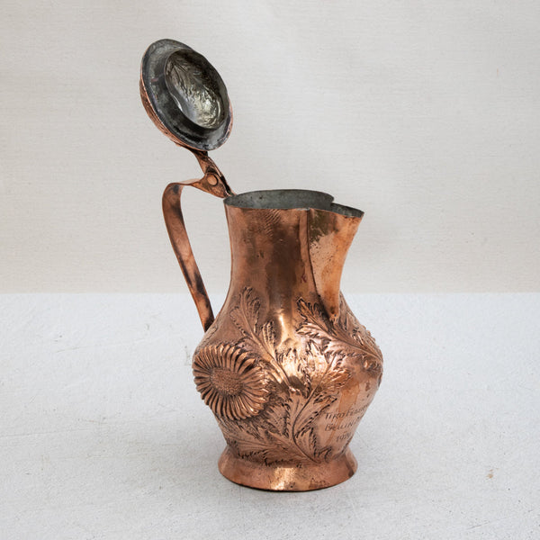 Copper Repousse Pitcher
