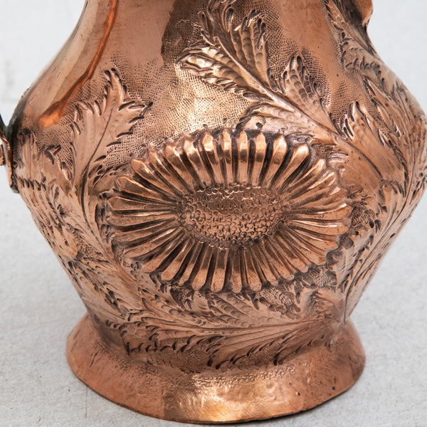 Copper Repousse Pitcher