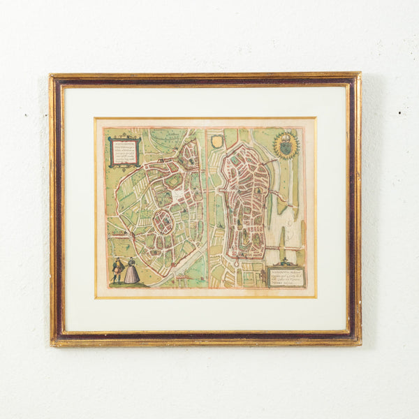 Framed Lithograph Map
