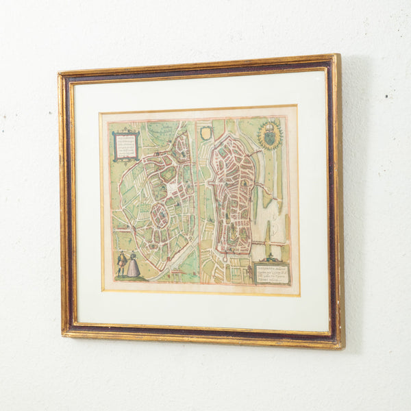 Framed Lithograph Map