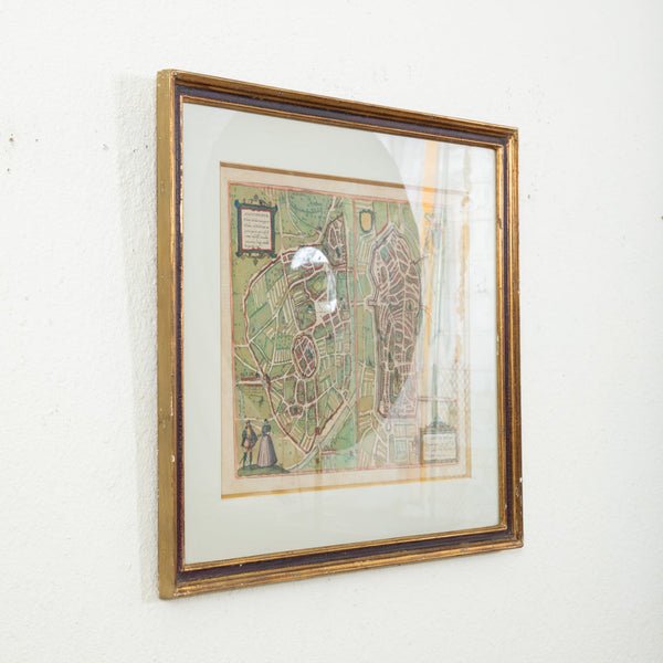 Framed Lithograph Map