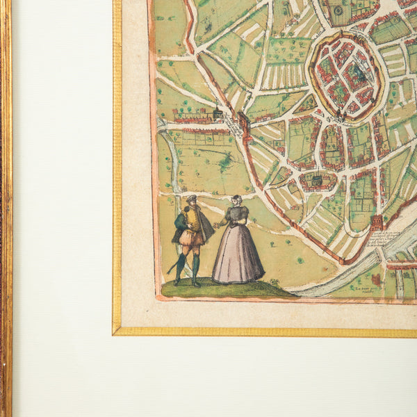 Framed Lithograph Map