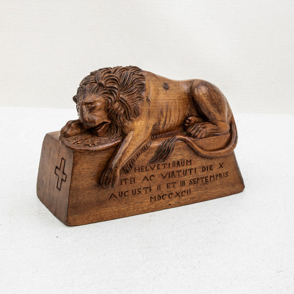 Hand Carved Lion Memorial