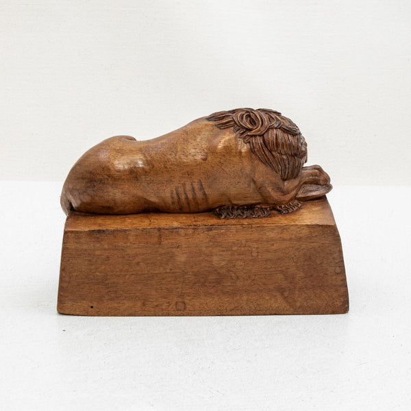 Hand Carved Lion Memorial