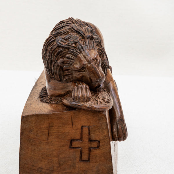 Hand Carved Lion Memorial