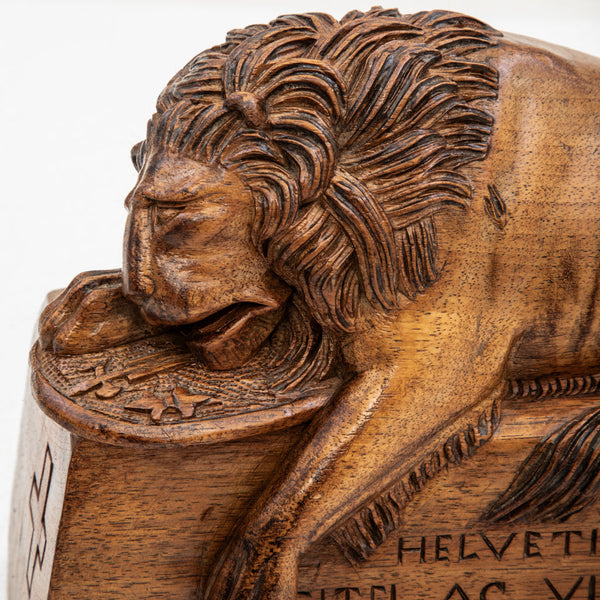 Hand Carved Lion Memorial