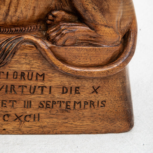 Hand Carved Lion Memorial