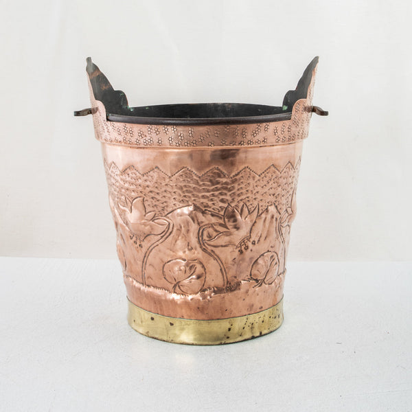 Copper Repousse Bucket