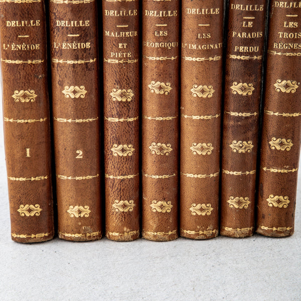 Set of Seven Gold Tooled Books