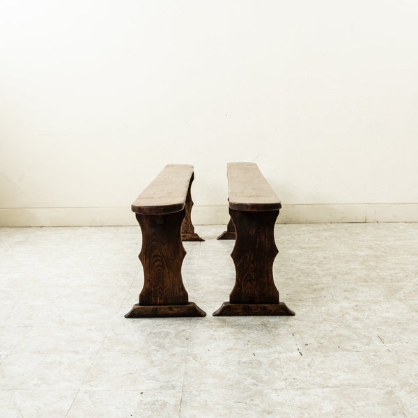 Pair of Oak Farm Benches