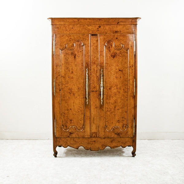 19th Century Burl Elm Armoire