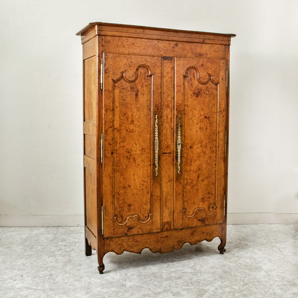19th Century Burl Elm Armoire