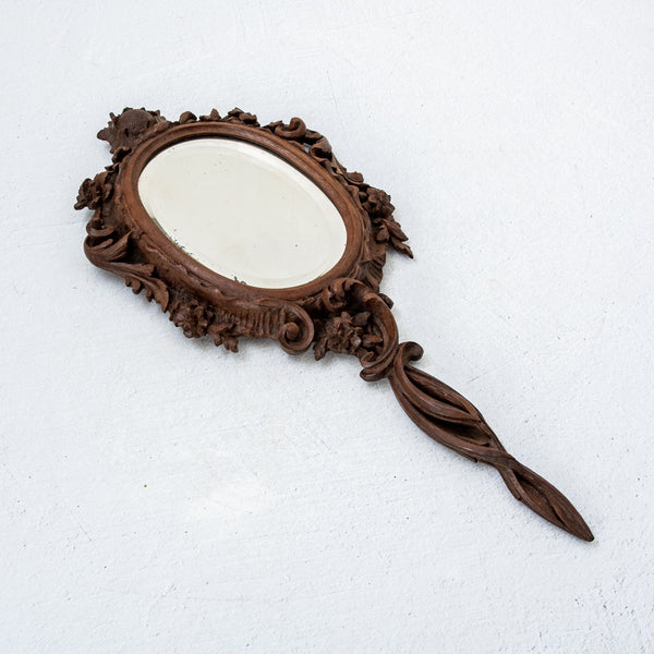 Hand Carved Hand Mirror