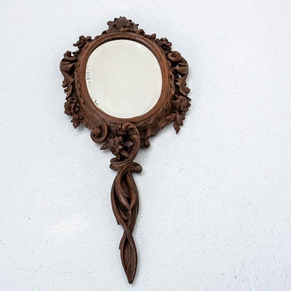 Hand Carved Hand Mirror