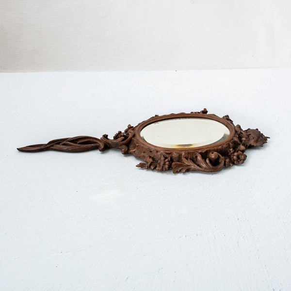 Hand Carved Hand Mirror