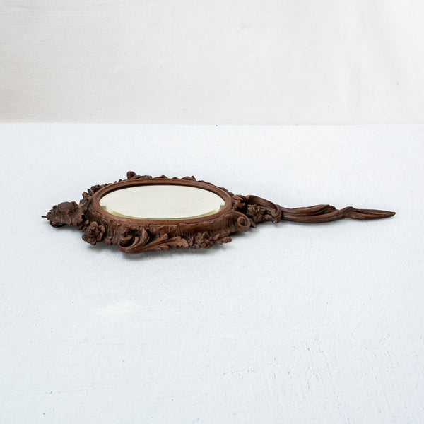 Hand Carved Hand Mirror