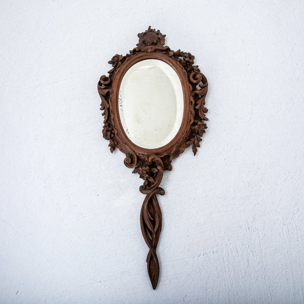 Hand Carved Hand Mirror