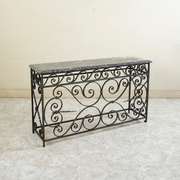 Iron and Marble Console Table