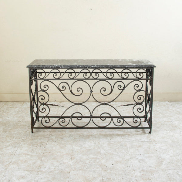 Iron and Marble Console Table
