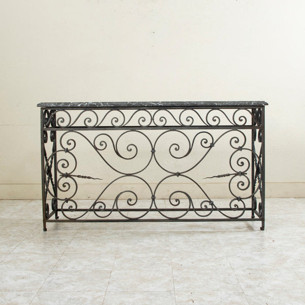Iron and Marble Console Table