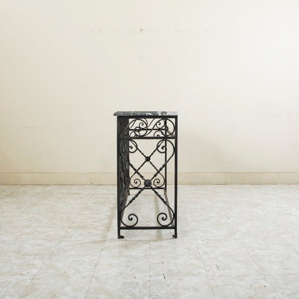 Iron and Marble Console Table